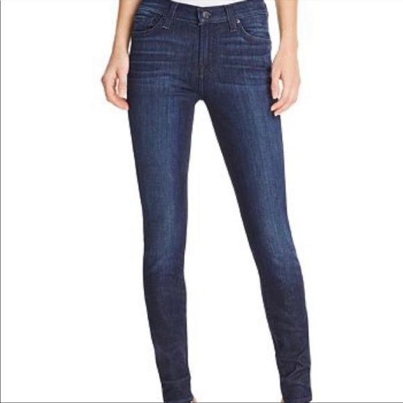 7 for all mankind Gwenevere sz29 dark blue wash w/intentional fading/distressing - Picture 11 of 12